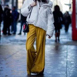 KEEPSAKE Mustard Mercy Wide Leg Pocketed High Rise Trousers Palazzo Pants Sz XXS